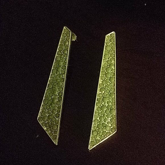 Women's Green Earrings - Picture 2 of 4